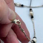 Boutique Sterling silver,cut black glass and fresh water pearl necklace. Photo 5