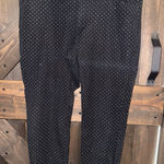 Gap ‎ Slim City Crop Pants Size 18 R Black Silver Glitter Pattern Stretch Chino Photo 0