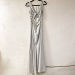 Theia Bridesmaid Bianca Twist Back Maxi Gown in Silver Size 6 Photo 1