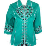 Bob Mackie  Wearable Art Embroidered Cutout Jacket Blazer 3D Floral Design Small‎ Photo 0
