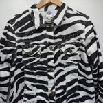 Diane Gilman DG2 Zebra Print Jean Jacket with Rhinestones & Gold Buttons Photo 1