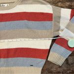 Hollister Striped Cropped Knit Sweater Size Medium 60% Cotton 40% Acrylic Photo 2