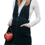 Free People  Black Denim Overall Dress Size 2 Photo 0