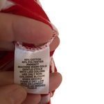 Liz Claiborne white red striped short sleeve medium crew neck rouged sides Photo 2