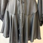 VICI Black Bubbly Satin Adjustable Balloon Sleeve Mini Dress Size Small. Photo 5