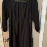 Lulumari  drawstring empire waist dress with embroidered floral appliqués. Photo 7