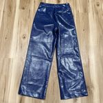 Noli The  Shop Croc Faux Leather Wide Leg Pants Blue Women’s 4 Photo 2