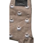 J.Crew Crew Style Tan Coffee Cup Patterned Socks Sz OS New With Tag Photo 6