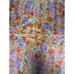 YSL Yves Saint Laurent Yellow Pink Purple Floral Square Scarf Handkerchief Photo 2