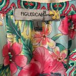 Figueroa & Flower Green Floral Blouse Women's Large Photo 2