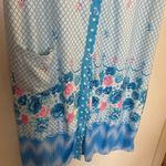 Betsy Womens Nightgown XL Turquoise White Pink Floral Print Bust 38” Length 38” Blue Photo 3
