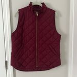 J.Crew  Factory ruffle trim burgundy vest in size Medium Photo 0