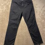 Old Navy  Jeans Womens 14 Power Straight Black High Rise Stretchy Raw Hem Ankle Photo 0