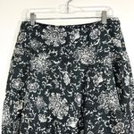 Gap  Linen Black White Floral Woven Skirt Photo 2