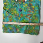 VTG Colorful Tie Dye Bag Tropical‎ Flowers Purse Flower Button Fabric Beach Boho Green Photo 4