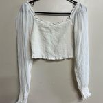 Aerie Long Sleeve Pretty Smocked Top, Soft Muslin Photo 3