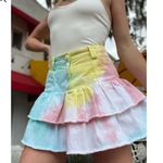 Love Shack Fancy 
Landen Tie-Dyed Mini Skirt NWOT Photo 0