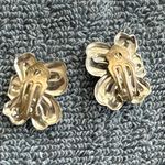 Beautiful Enamel Flowers Vintage Clip On Earrings Signed W Germany White Photo 5