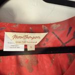 Norm Thompson Dress Vintage 90s Small Red Floral 100% Rayon Short Sleeve‎ Maxi Photo 3