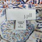 J.Jill  Geometric Floral Print Tee Size Large Petite Blue and Red Print Top Photo 5