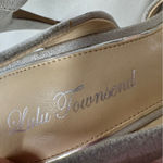 Lulu Townsend  Silver Sparkle Sling Back Heels Womens 8 Peep Toe Wedding Shoes Photo 4