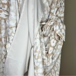 Ann Taylor  Cream and Brown leopard print Women's Skirt belt tie 10 knee length Photo 4