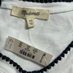 Madewell Women's Side Cinch Crewneck Stitching Detail White Tee Top XS New Photo 7