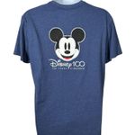 Disney Blue Holographic Front & Back Mickey Mouse 100 Year T-shirt Sz XL NWOT Photo 3