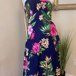 COCO BEACH HAWAII Floral Halter Dress S/M Blue Photo 0