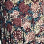 Vintage 90s Brown Dark Floral Long Sleeve Rayon Maxi Dress 10 Autumn Romantic Photo 4