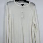 Eileen Fisher Crew Neck Knit Top In White Size Medium NWT Photo 1