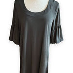 Elle Womens  Flutter Bell Sleeve Black Flirty Slip Dress - Sz L Photo 0