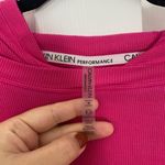 Calvin Klein  Performance Bright Pink Soft Ribbed Hoodie Sweater M Photo 4