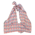 Princess Polly  Top Womens Size 6 Pink Halter‎ Adjustable Tie Plaid Pattern Photo 0