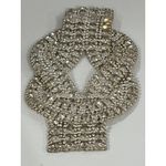 Rhinestone Applique Embellishment Crystal Diamante Knot Silver Tone Photo 2