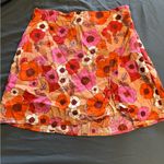 Urban Outfitters  Floral A-Line Skirt - Orange and Pink Photo 1