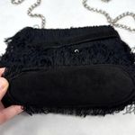 Christian Louboutin Belted Fringe Suede Crossbody Bucket Bag Chain Strap Black Photo 4