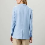 Hugo Boss BOSS Light Blue Oversized Linen Blazer SMALL Unstructured Career Suiting $600 Photo 2