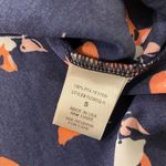 West Kei  Size S Navy Blue Coral Floral Short Sleeve V Neck Button Knot Front Top Photo 7