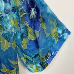 Vintage California Dynasty Sheer Floral Burnout Open Kimono Robe Duster womens S Blue Photo 4