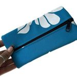 Unbranded Handmade NWOT Hawaiian Aloha Floral Rectangle Zip Pouch Cosmetic Bag Blue Photo 0