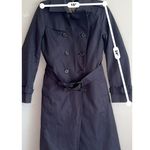 Brooks Brothers  Women’s wool / cotton Classic Trench Coat Navy Blue size 4 Photo 3