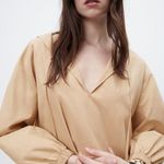 ZARA NWT  HOODED POPLIN TIRED MIDI OVERSIZED DRESS BLOGGERS FAV XS Photo 5