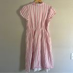 Draper James  Pink White Striped Midi Dress Linen Blend Summer Preppy Pastel XL Photo 4