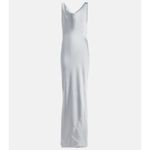 Norma Kamali Maria Gown in Silver Small New Womens Long Maxi grey dress Photo 8