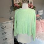 Wild Fable Lime Green Sweater Crewneck Acrylic  Womens Small Lime Green Cropped Photo 7