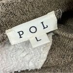 POL ‎ Open Tie Back Sweater Bell Sleeve Color Block Brown Cream Large Photo 9