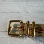 Carlisle  Belt Womens Small Beige Leopard Print Pony Hair Leather Trim Buckle S Photo 1