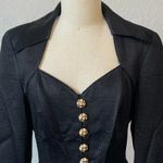 Escada Couture Black Corset Blazer Jacket Size 36 – Gold Button Sculpted Waist Photo 5