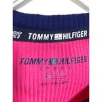 Tommy Hilfiger Sport Pink Crop Top Shirt Blue Contrast Sewn Logo Womens XS Photo 3